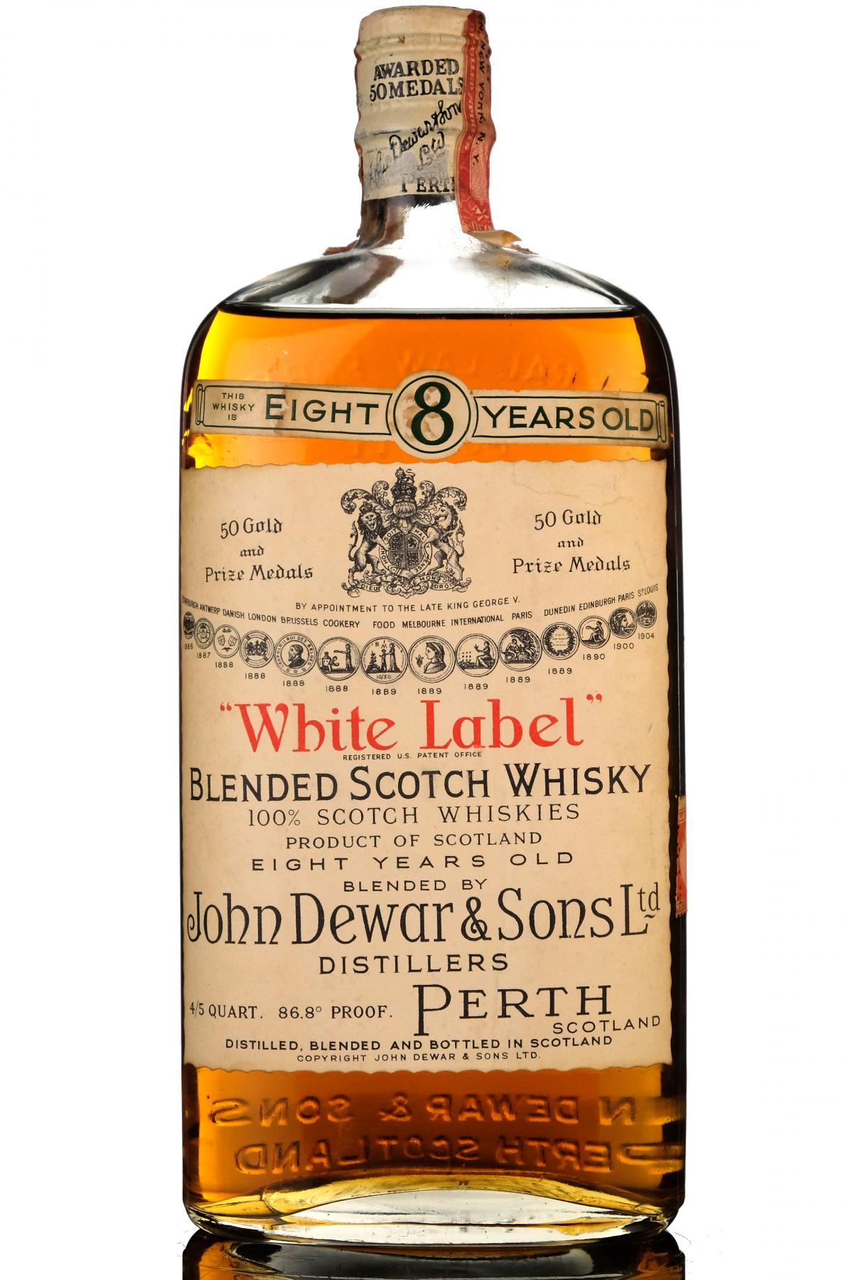 Dewars 8 Year Old - White Label - Rotation 1939