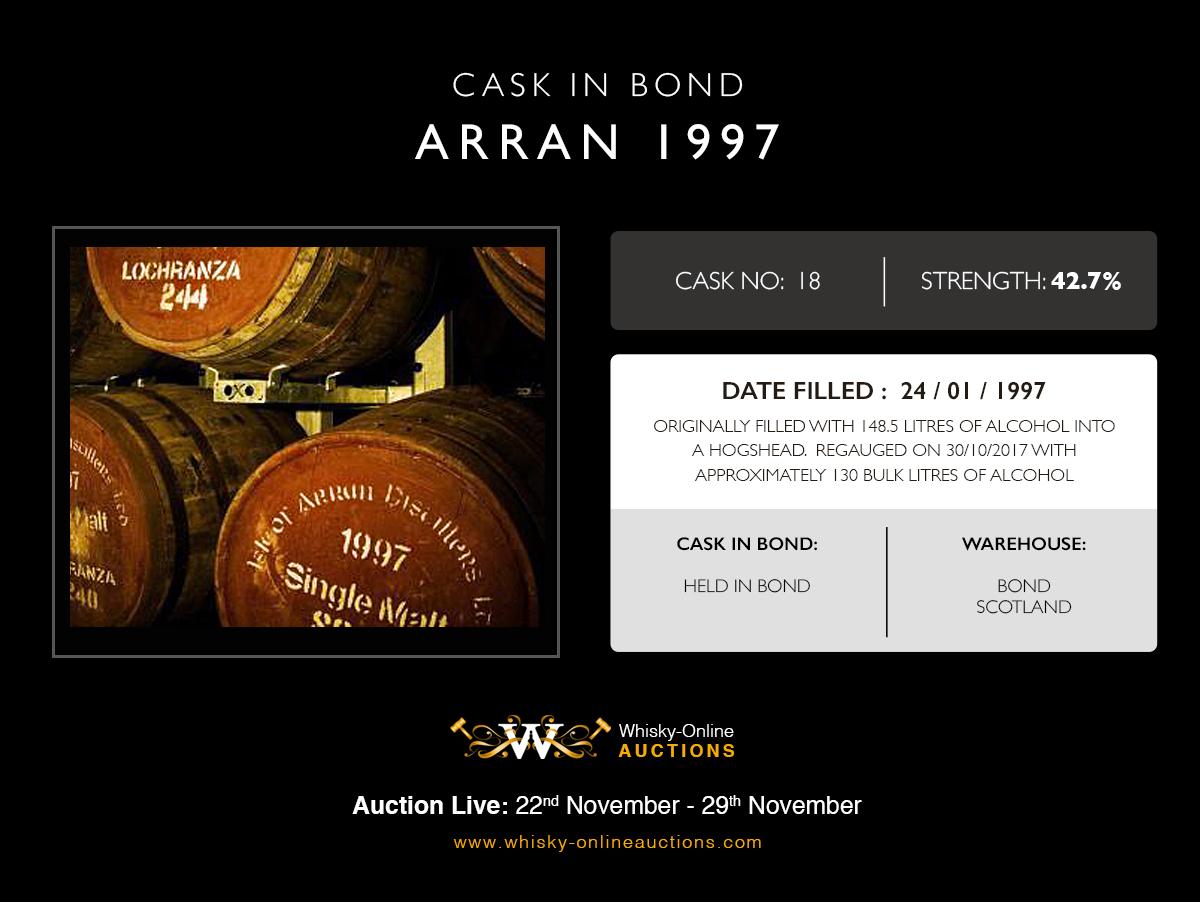 1 Hogshead Of Arran 1997 - Cask 18 - Held In Bond