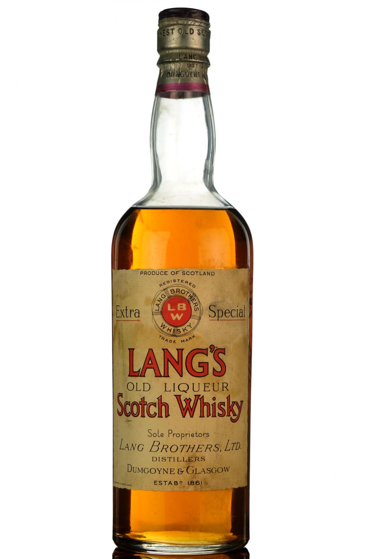 Langs Extra Special Old Liqueur Scotch Whisky - 1940s