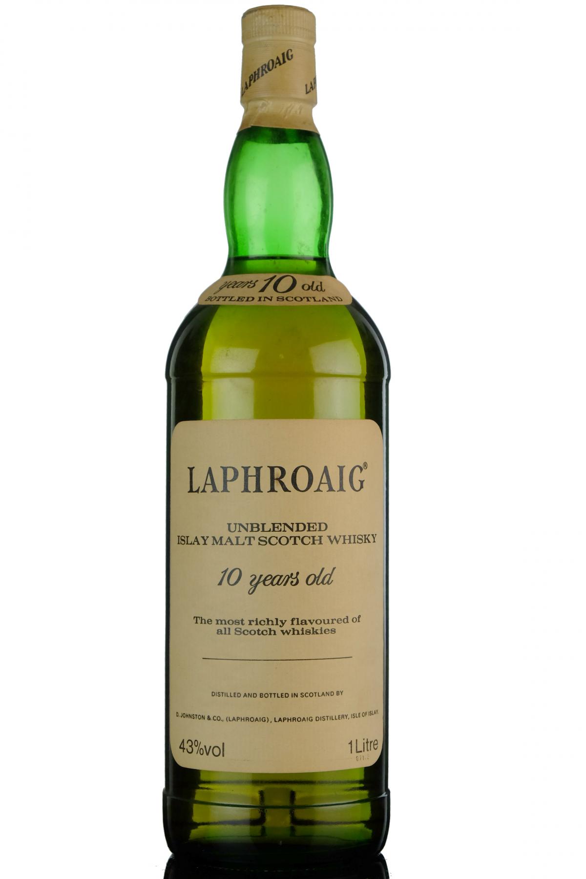 Laphroaig 10 Year Old - Early 1990s - 1 Litre