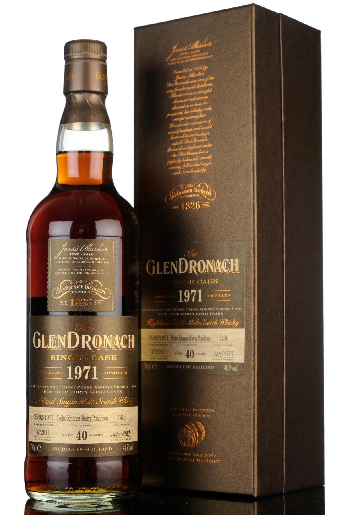 Glendronach 1971-2011 - 40 Year Old - Single Cask 1436 - Batch 4