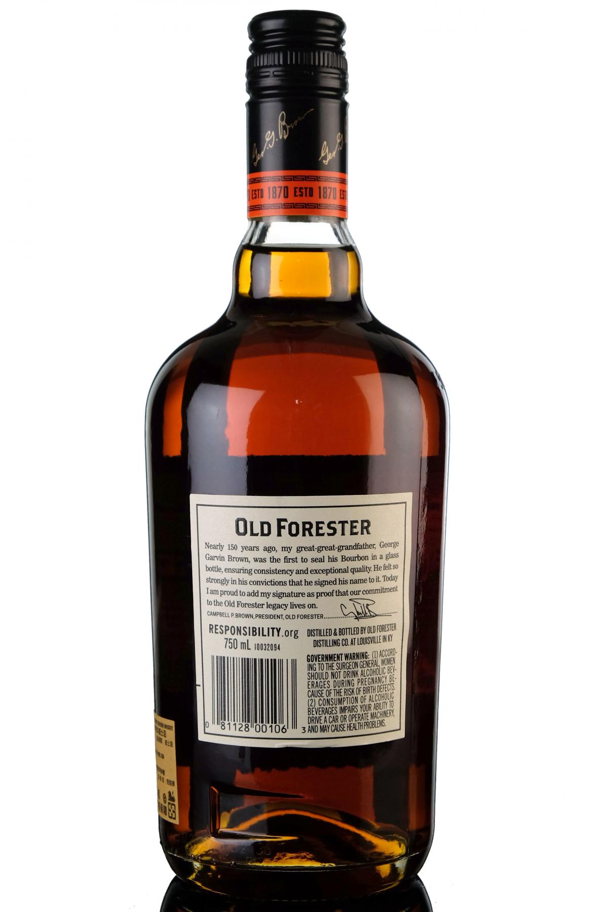 Old Forester 100 Proof - Kentucky Straight Bourbon Whiskey