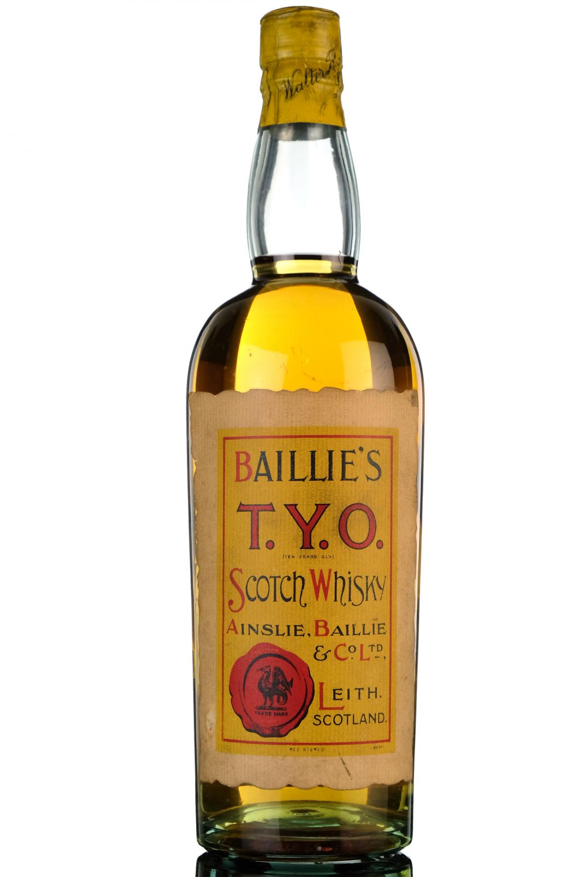 Baillies T.Y.O 10 Year Old - Ainslie Baillie & Co Ltd - Bottled 1913-1921