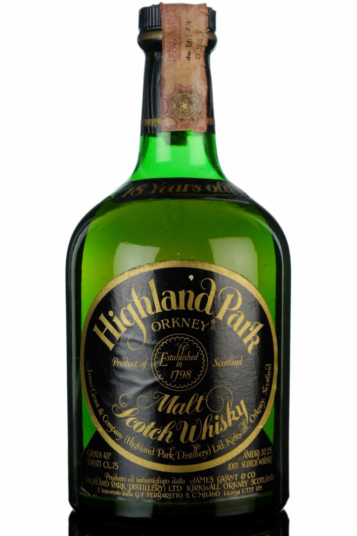 Highland Park 1956-1974 - 18 Year Old - Ferraretto Import