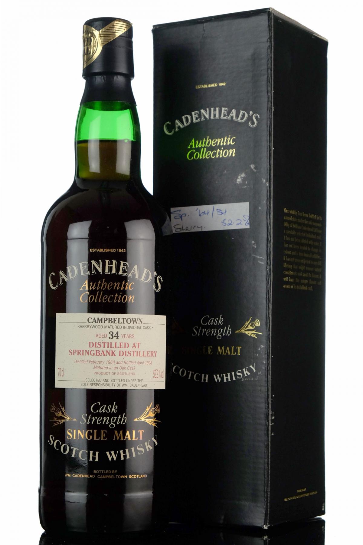 Springbank 1964-1998 - 34 Year Old - Cadenheads Authentic Collection
