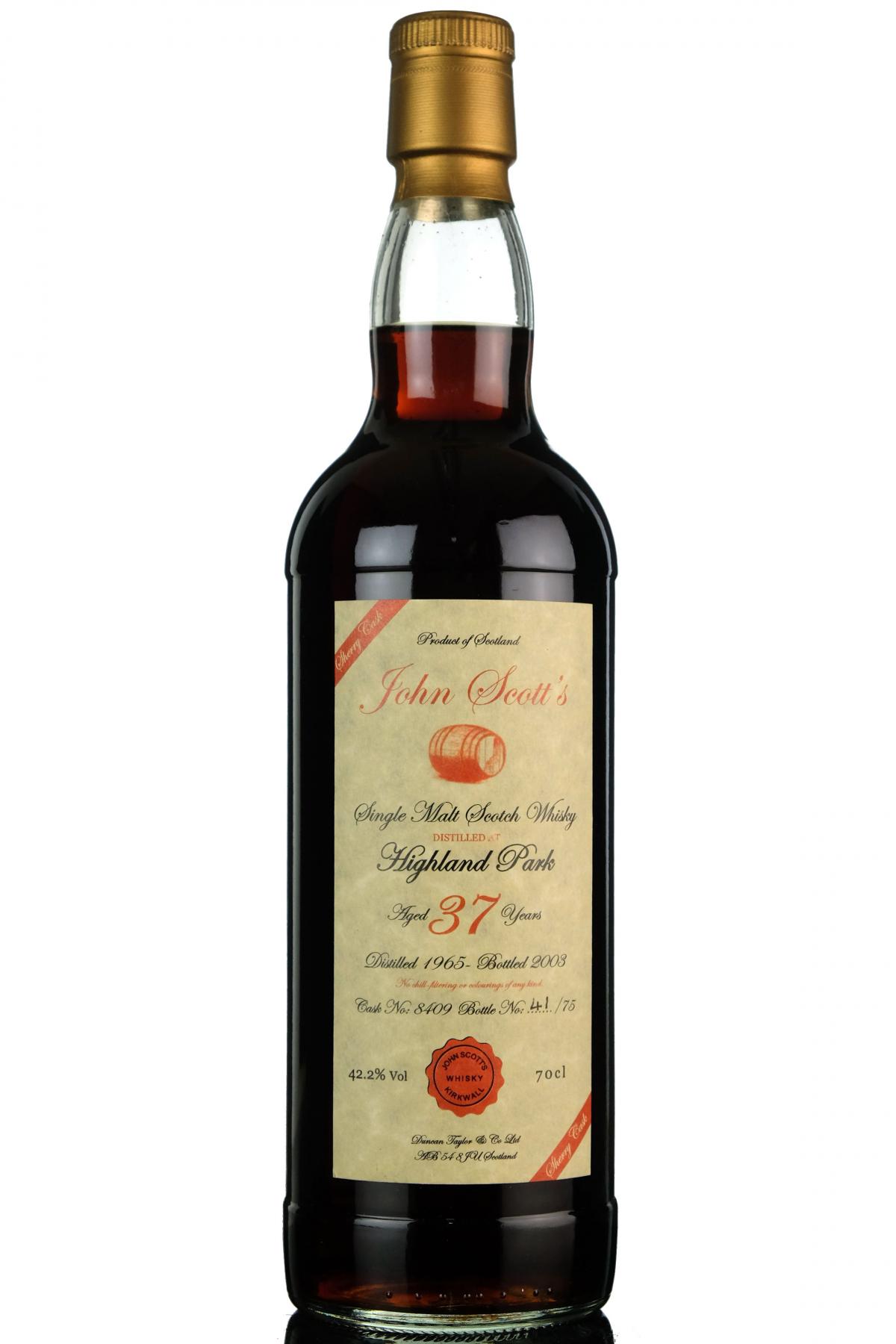 Highland Park 1965-2003 - 37 Year Old - John Scotts