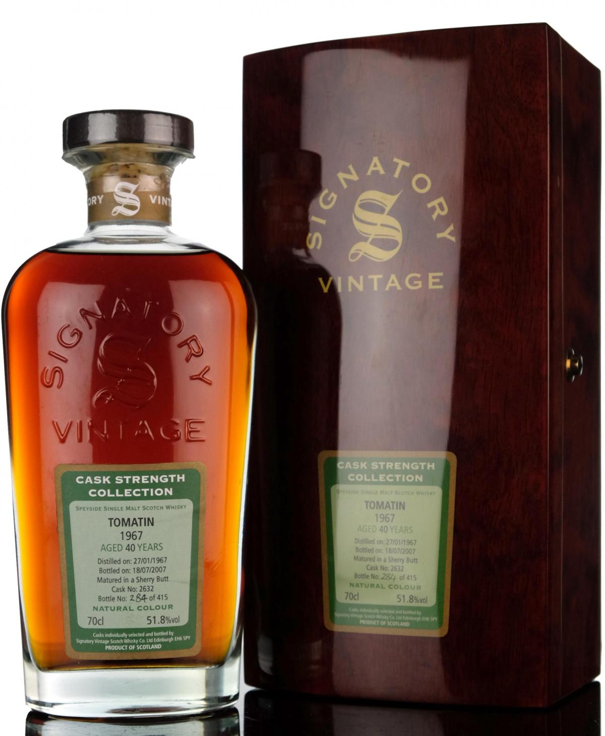 Tomatin 1967-2007 - 40 Year Old - Signatory Vintage - Cask Strength Collection - Single Ca