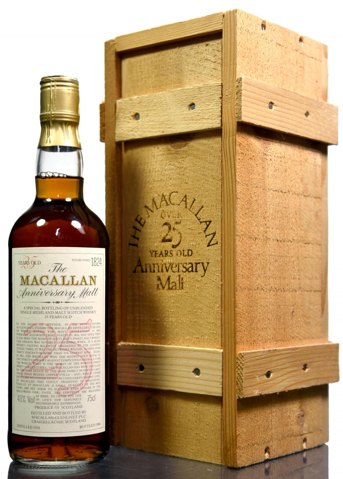 Macallan 1958-1984 - 25 Year Old Anniversary Malt