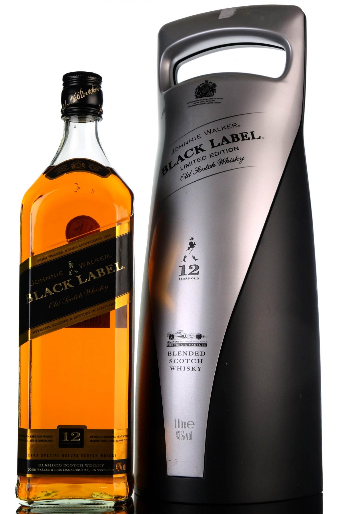 JOHNNIE WALKER BLACK LABEL - VODAFONE MCLAREN MERCEDES CORPORATE PARTNER - 1 LITRE