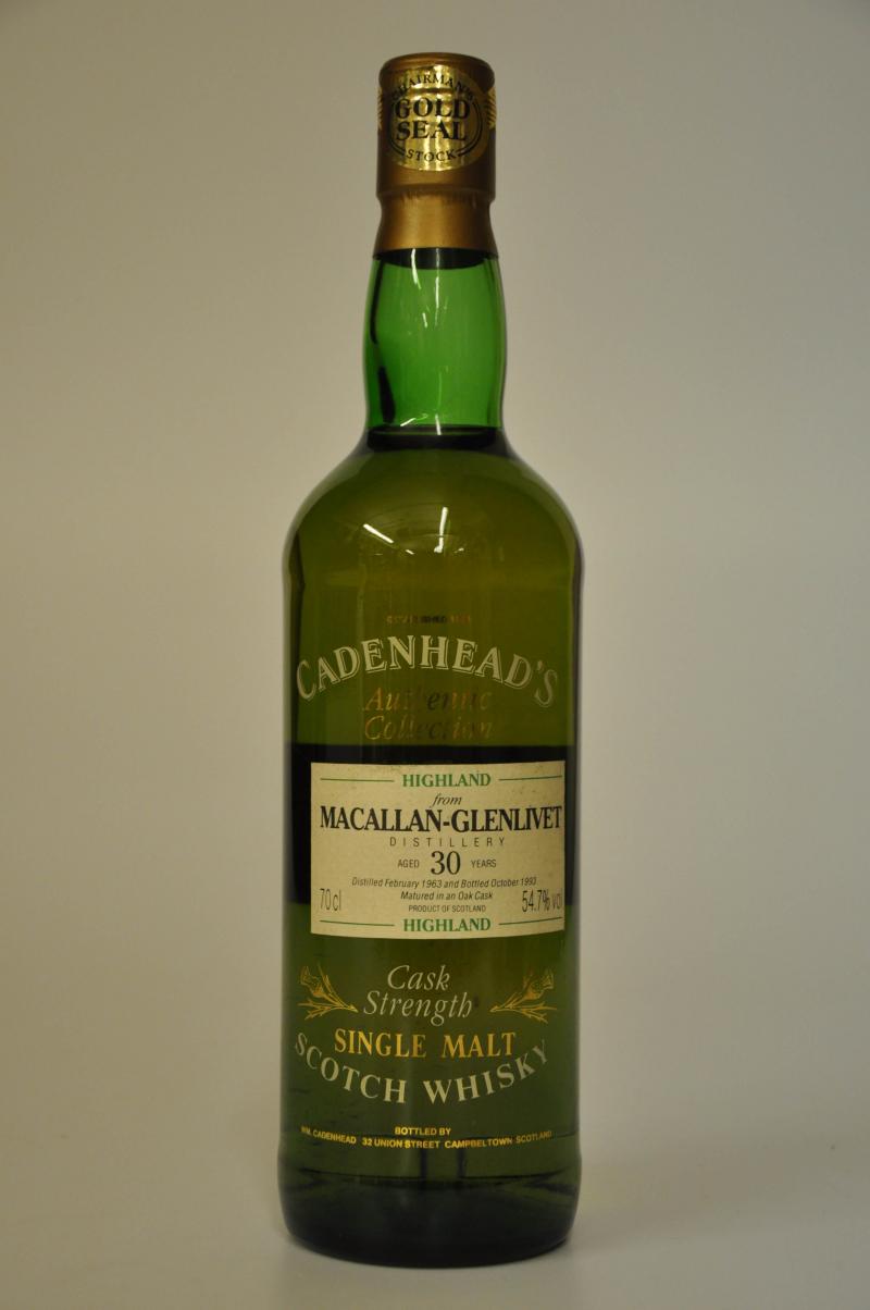 Macallan-Glenlivet 1963-1993 - 30 Year Old - Cadenheads Authentic Collection