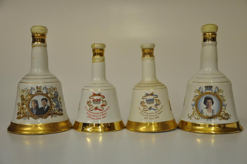 4 Wade Bells Whisky Decanters