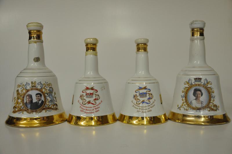 4 Wade Bells Whisky Decanters