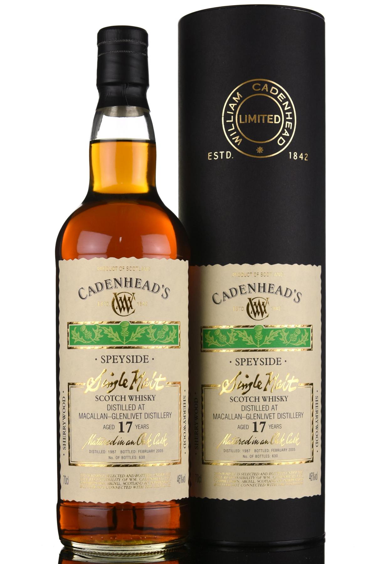 Macallan-Glenlivet 1987-2005 - 17 Year Old - Cadenheads