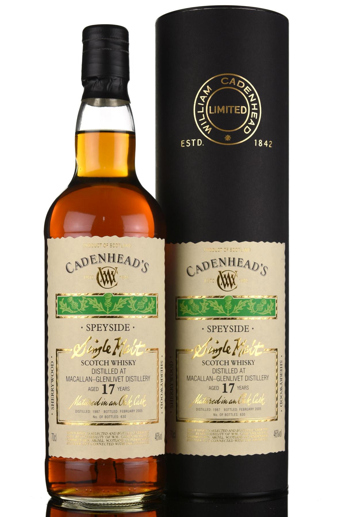 Macallan-Glenlivet 1987-2005 - 17 Year Old - Cadenheads