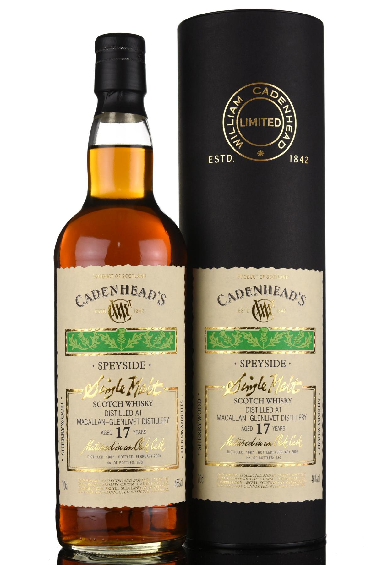 Macallan-Glenlivet 1987-2005 - 17 Year Old - Cadenheads