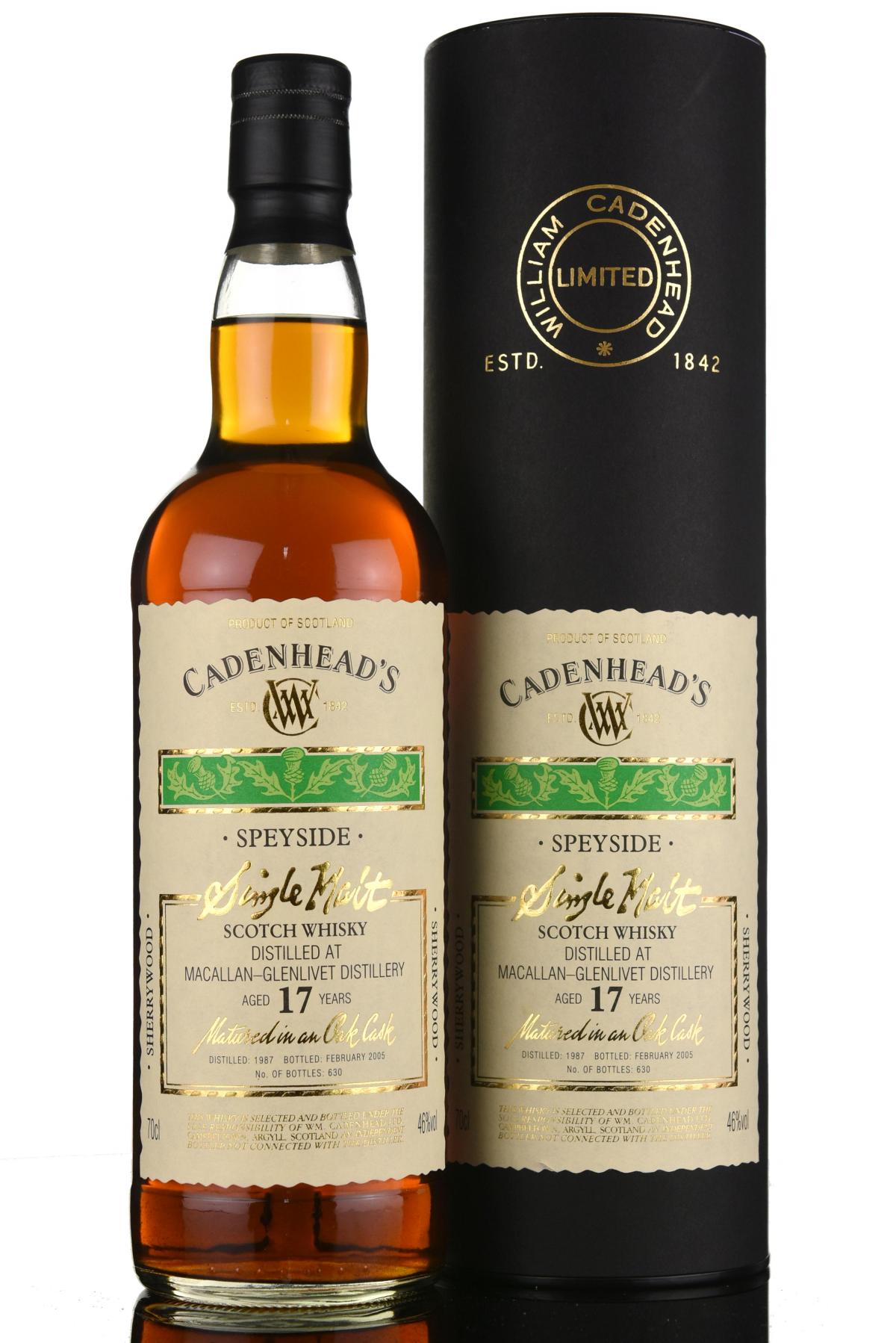 Macallan-Glenlivet 1987-2005 - 17 Year Old - Cadenheads