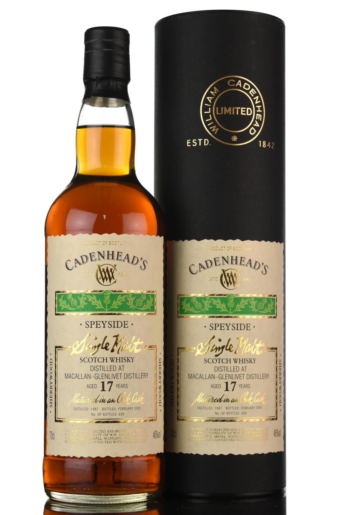 Macallan-Glenlivet 1987-2005 - 17 Year Old - Cadenheads