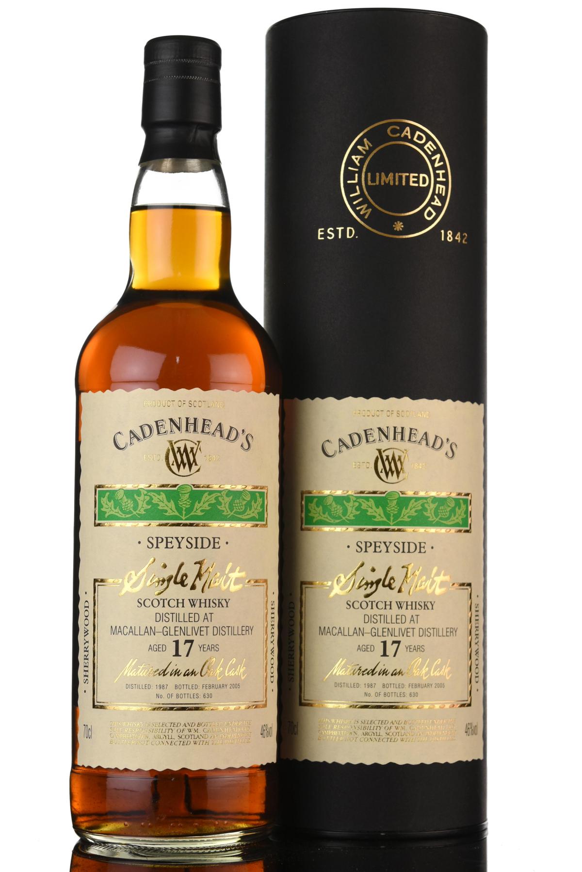 Macallan-Glenlivet 1987-2005 - 17 Year Old - Cadenheads