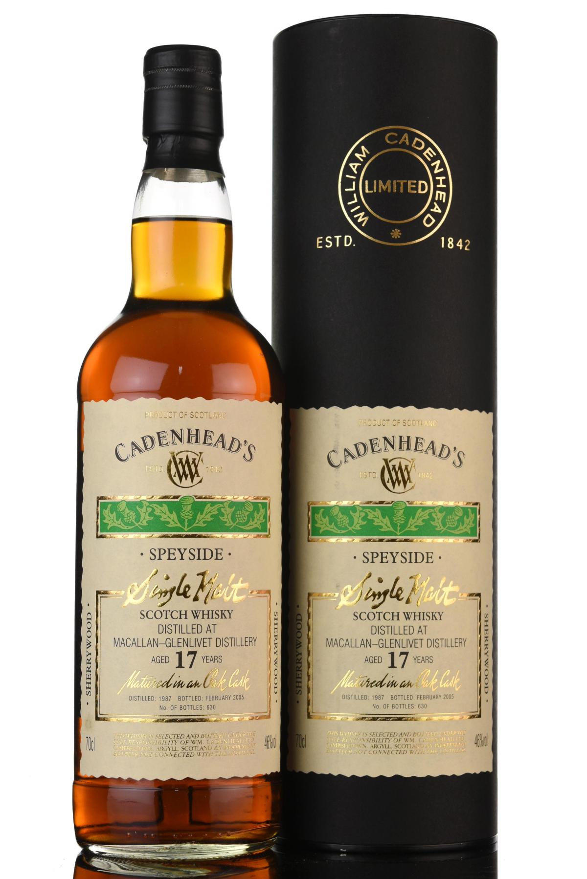 Macallan-Glenlivet 1987-2005 - 17 Year Old - Cadenheads