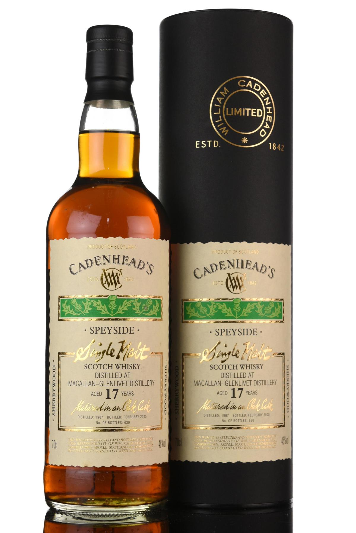 Macallan-Glenlivet 1987-2005 - 17 Year Old - Cadenheads