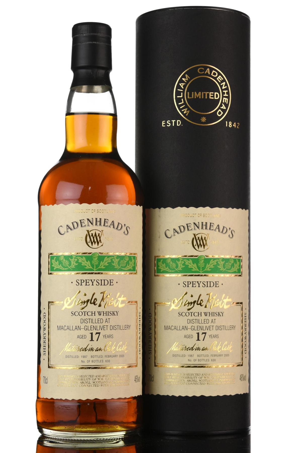 Macallan-Glenlivet 1987-2005 - 17 Year Old - Cadenheads