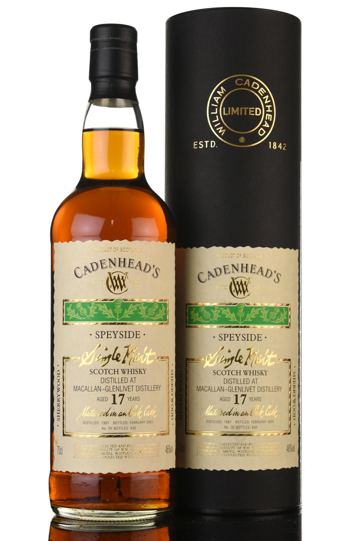 Macallan-Glenlivet 1987-2005 - 17 Year Old - Cadenheads