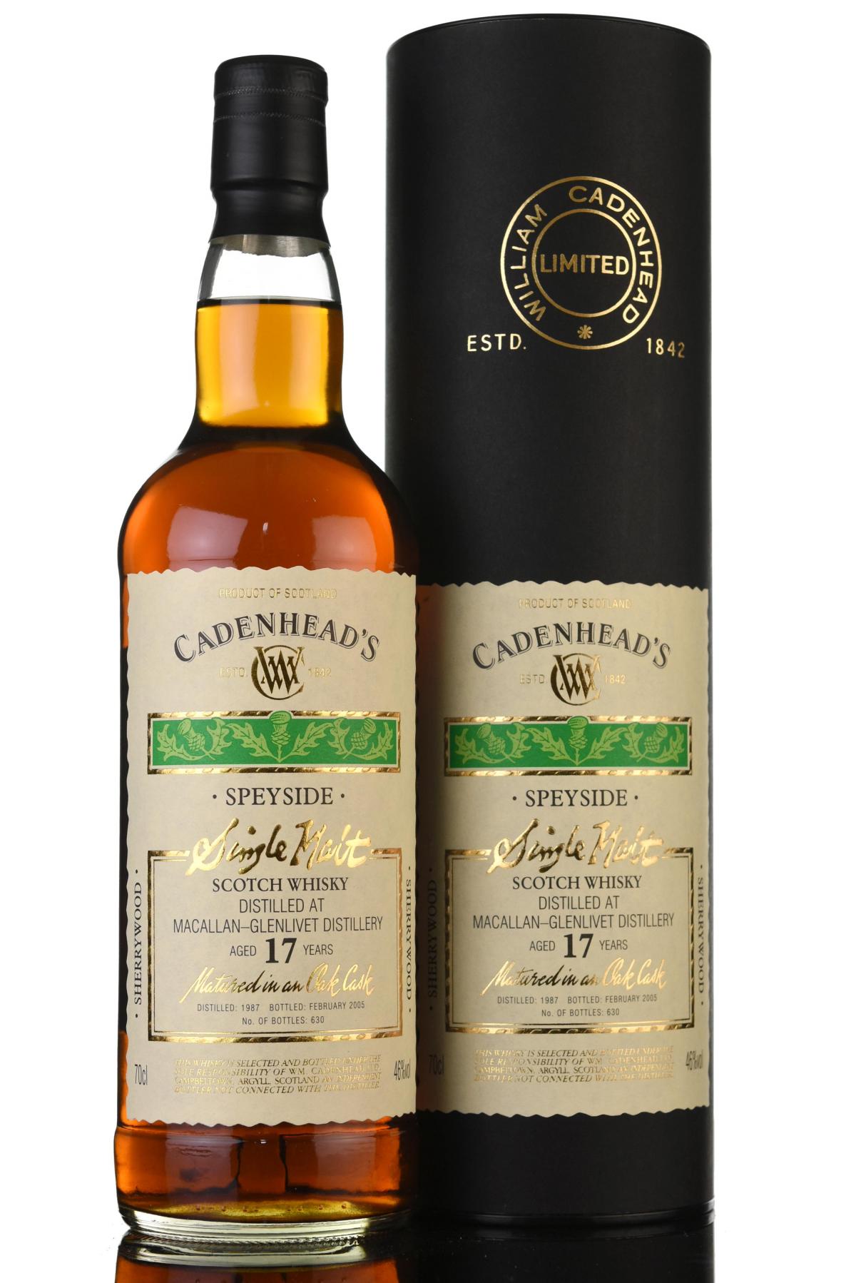 Macallan-Glenlivet 1987-2005 - 17 Year Old - Cadenheads