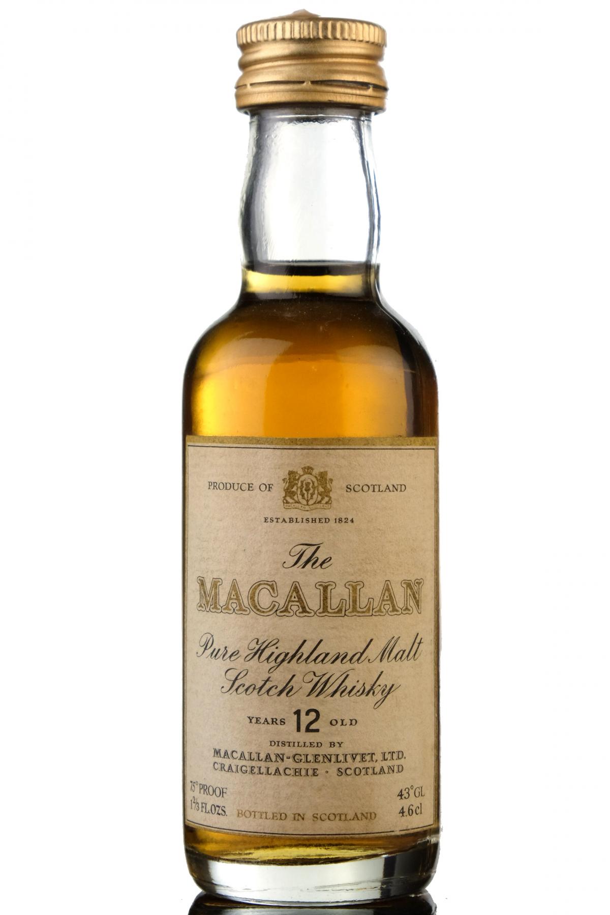 Macallan 12 Year Old Miniature