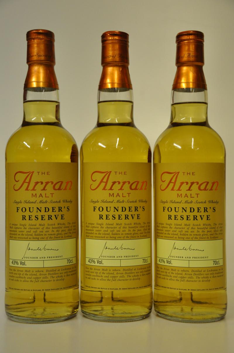 3 x Arran Founders Reserve