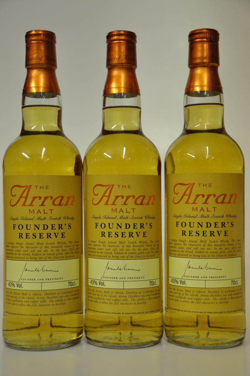 3 x Arran Founders Reserve