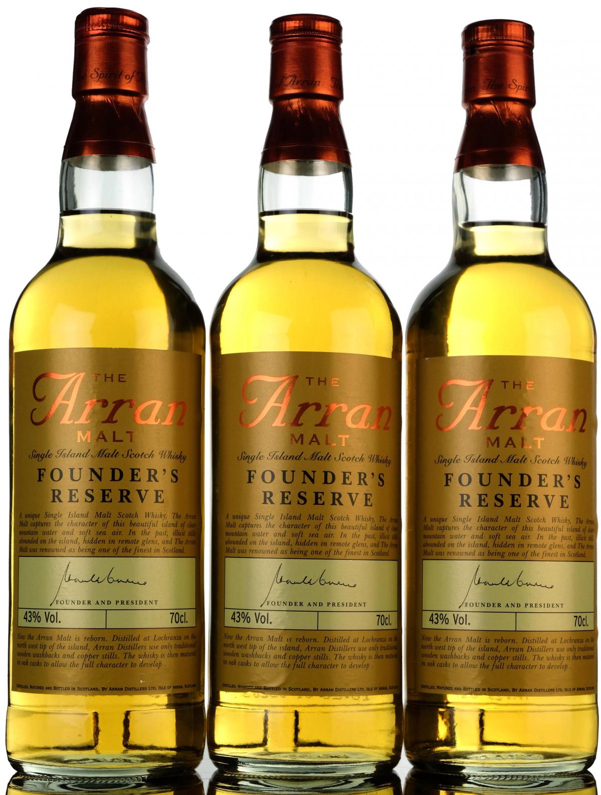 3 x Arran Founders Reserve