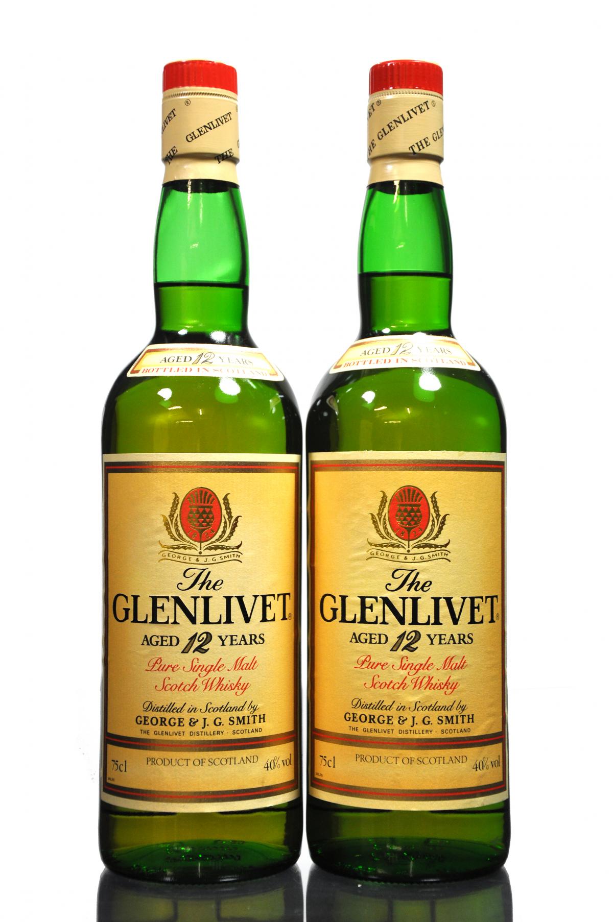 2 x Glenlivet 12 Year Old - 1980s