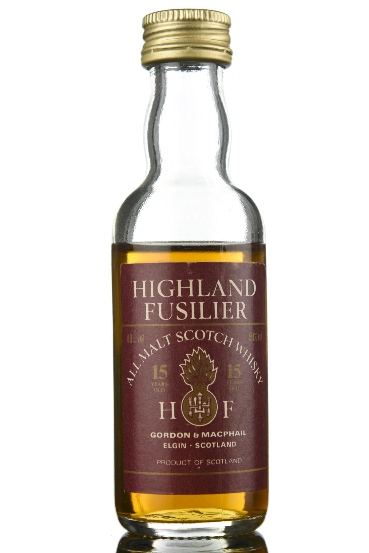 Highland Fusilier 15 Year Old - Gordon & MacPhail Miniature