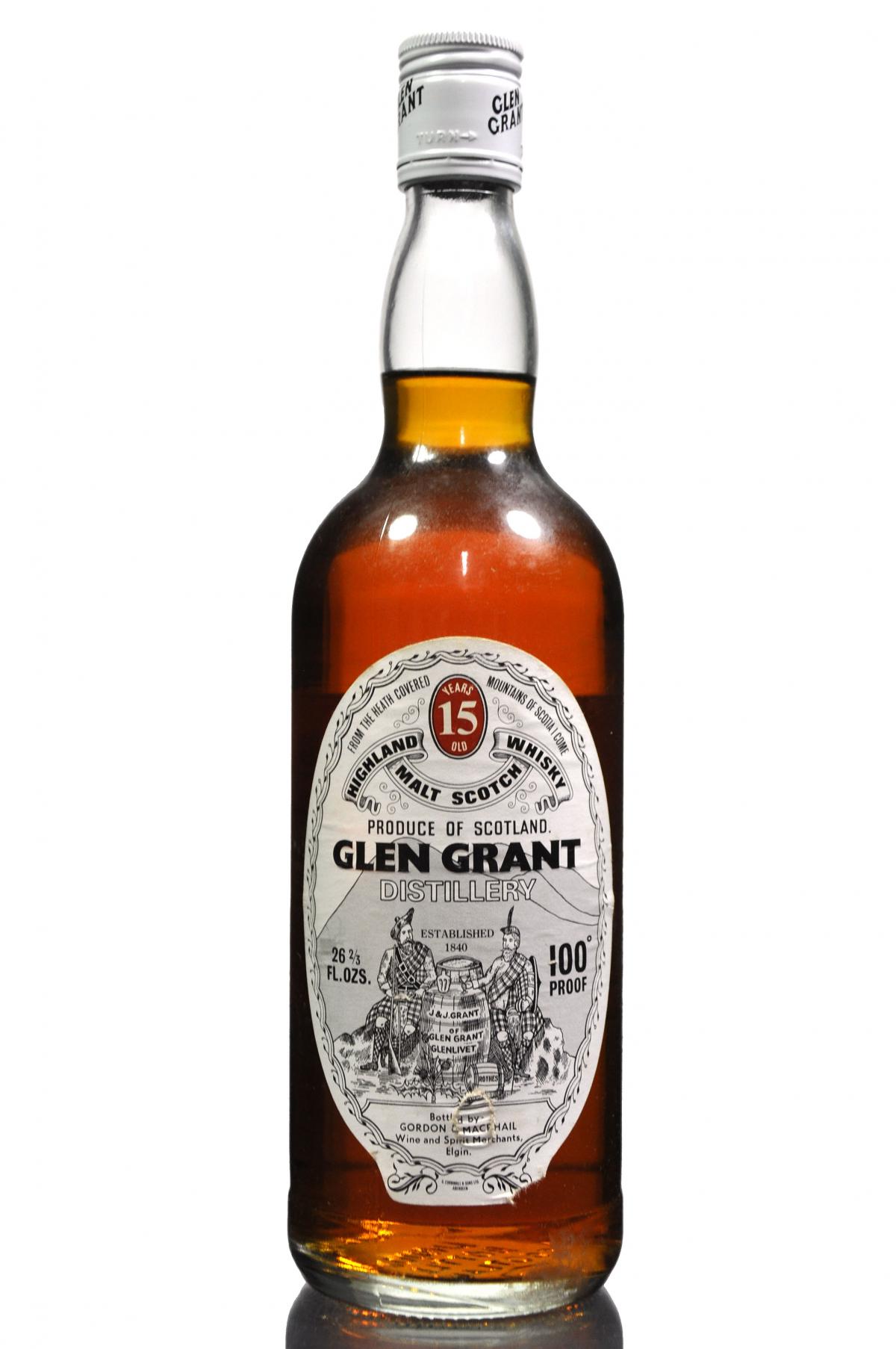 Glen Grant 15 Year Old - Gordon & MacPhail - 1970s - 100 Proof