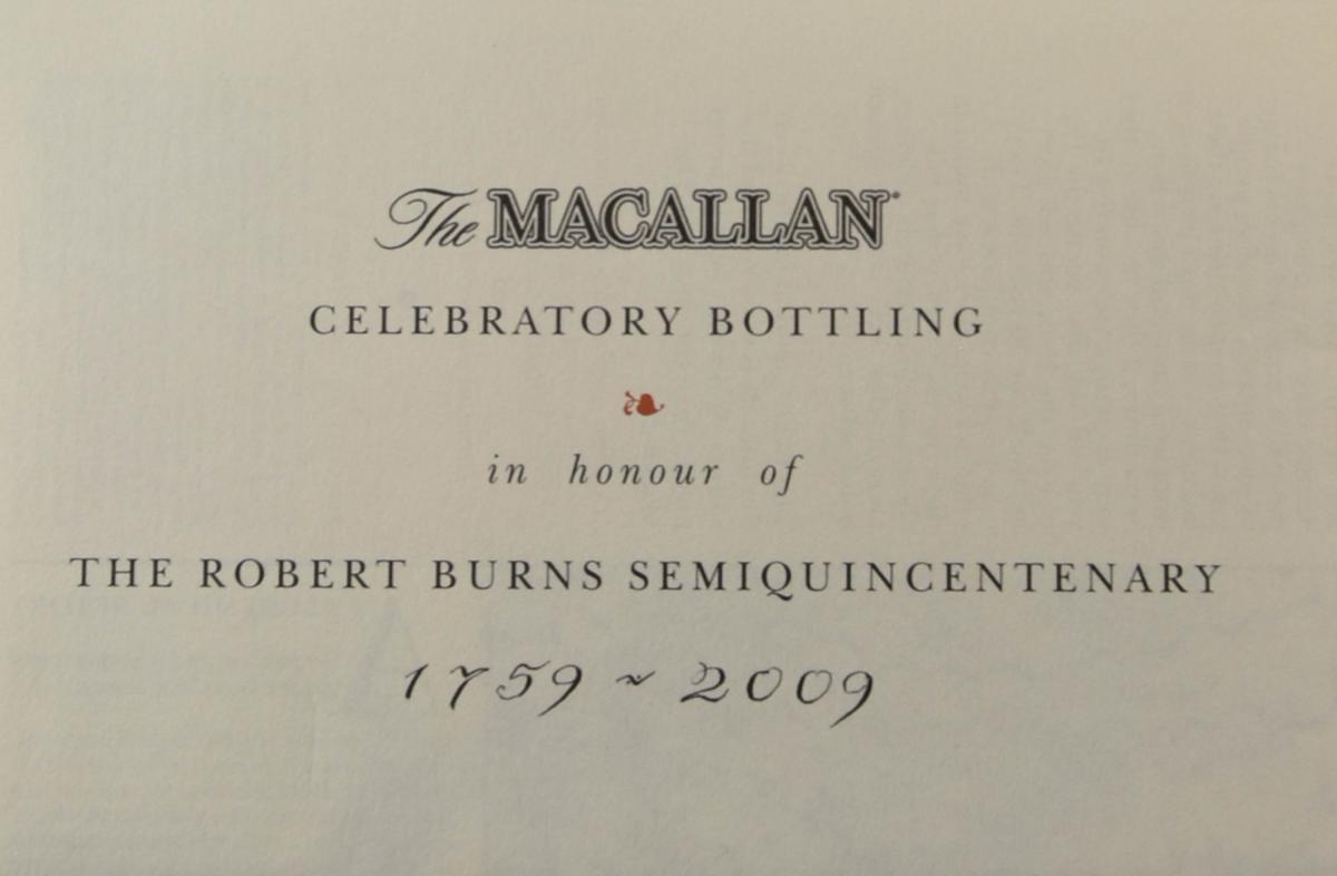 Macallan Robert Burns Decanter