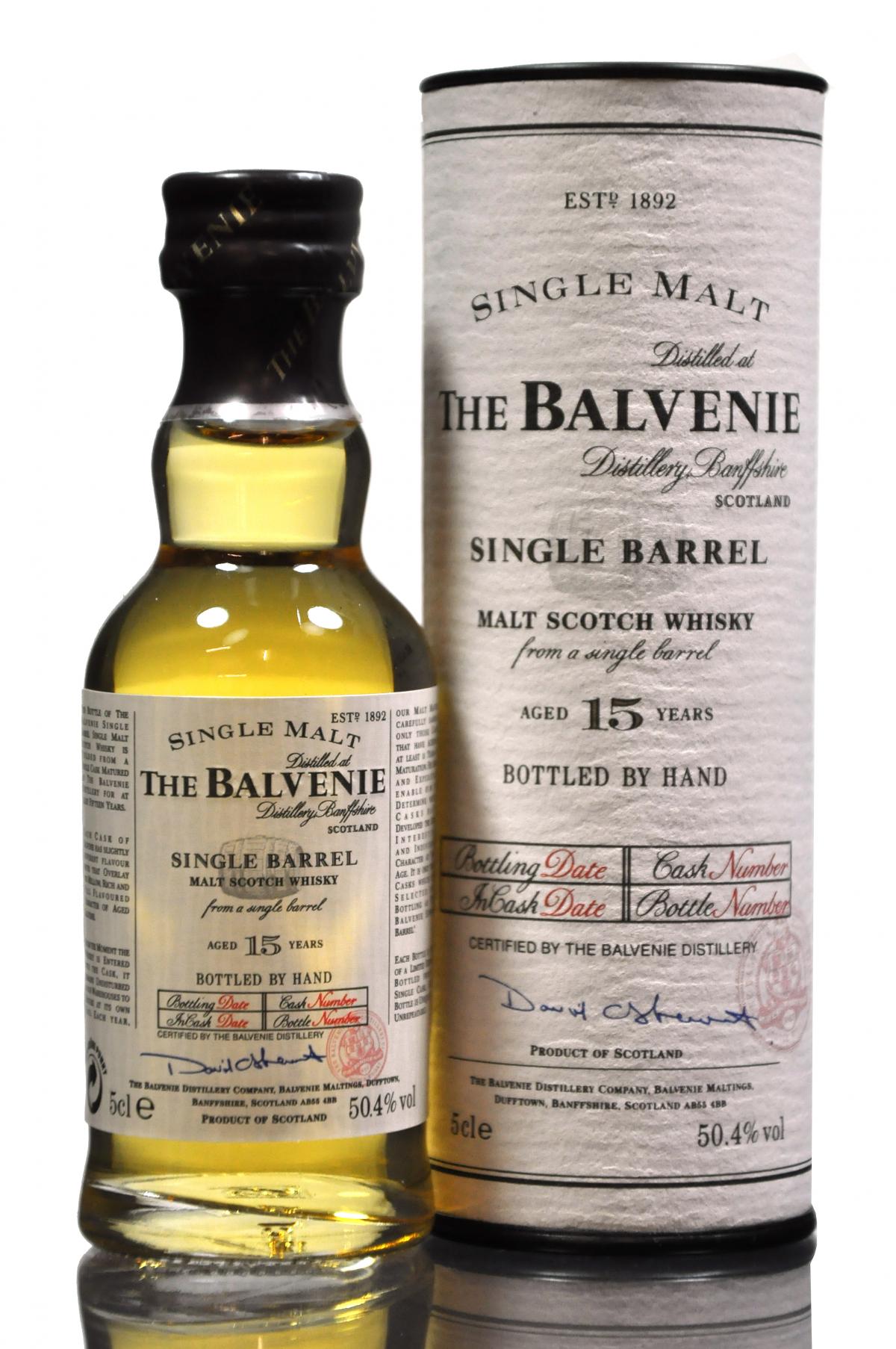 Balvenie 15 Year Old - Single Barrel Miniature