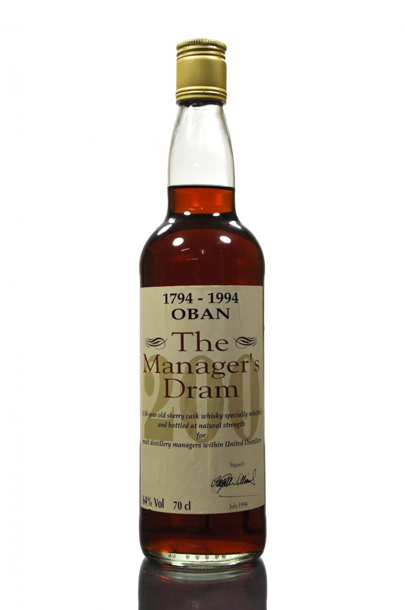 Oban 16 Year Old - Managers Dram - Bicentenary 1994