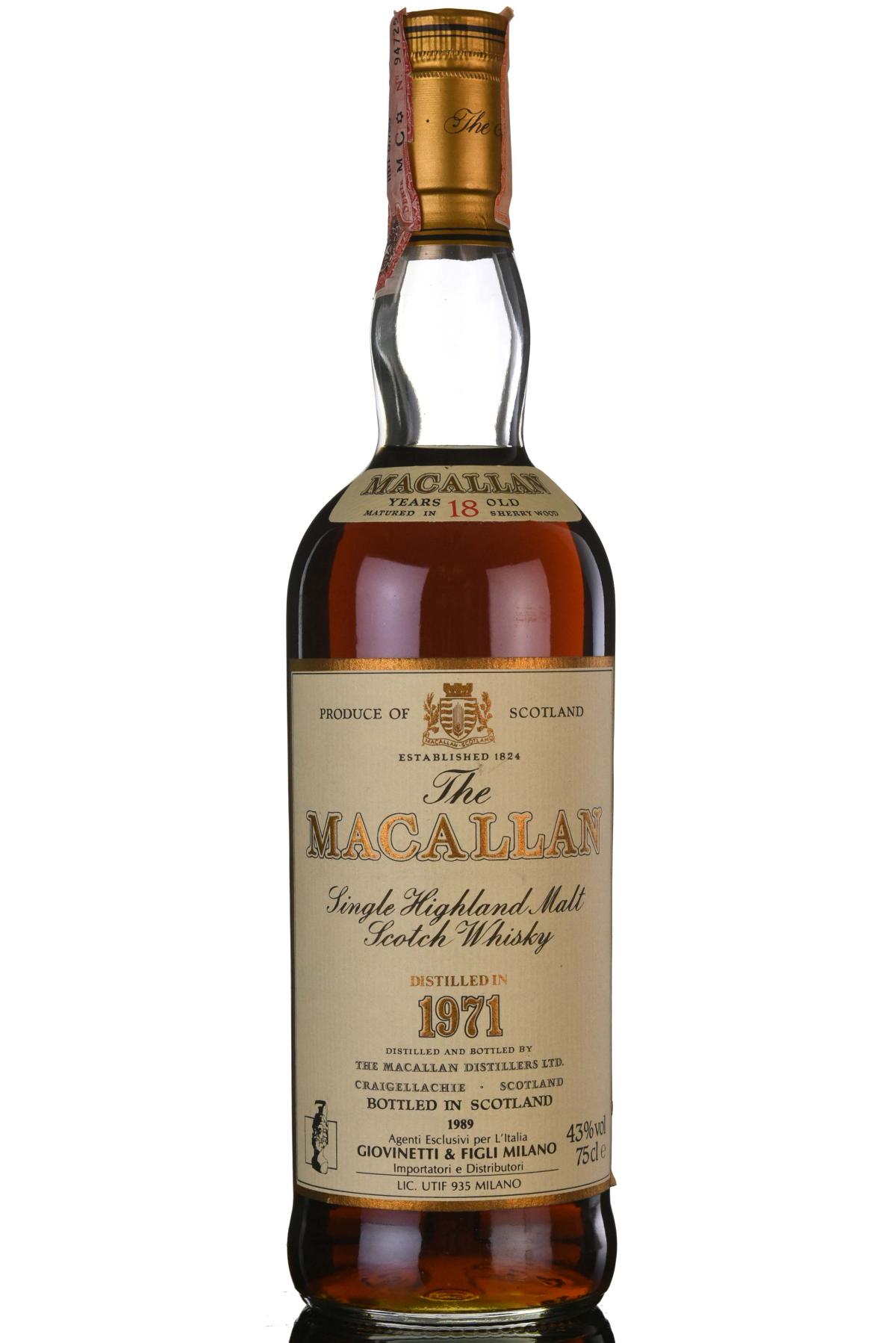 Macallan 1971-1989 - 18 Year Old - Sherry Cask
