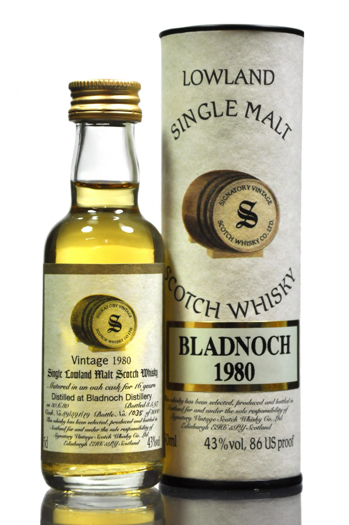 Bladnoch 1980-1997 - 16 Year Old - Signatory Vintage Miniature