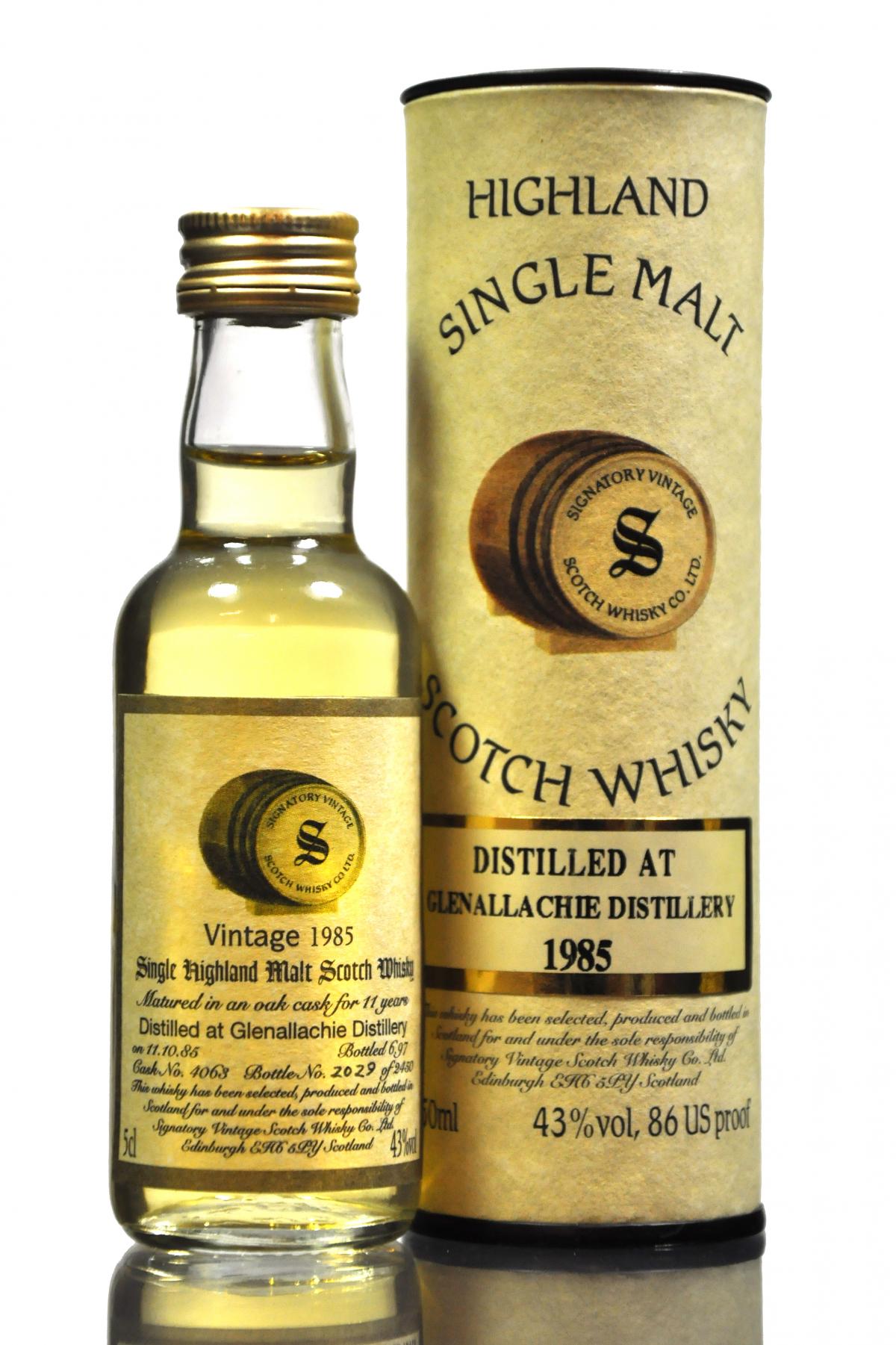 Glenallachie 1985-1997 - 11 Year Old - Signatory Vintage Miniature