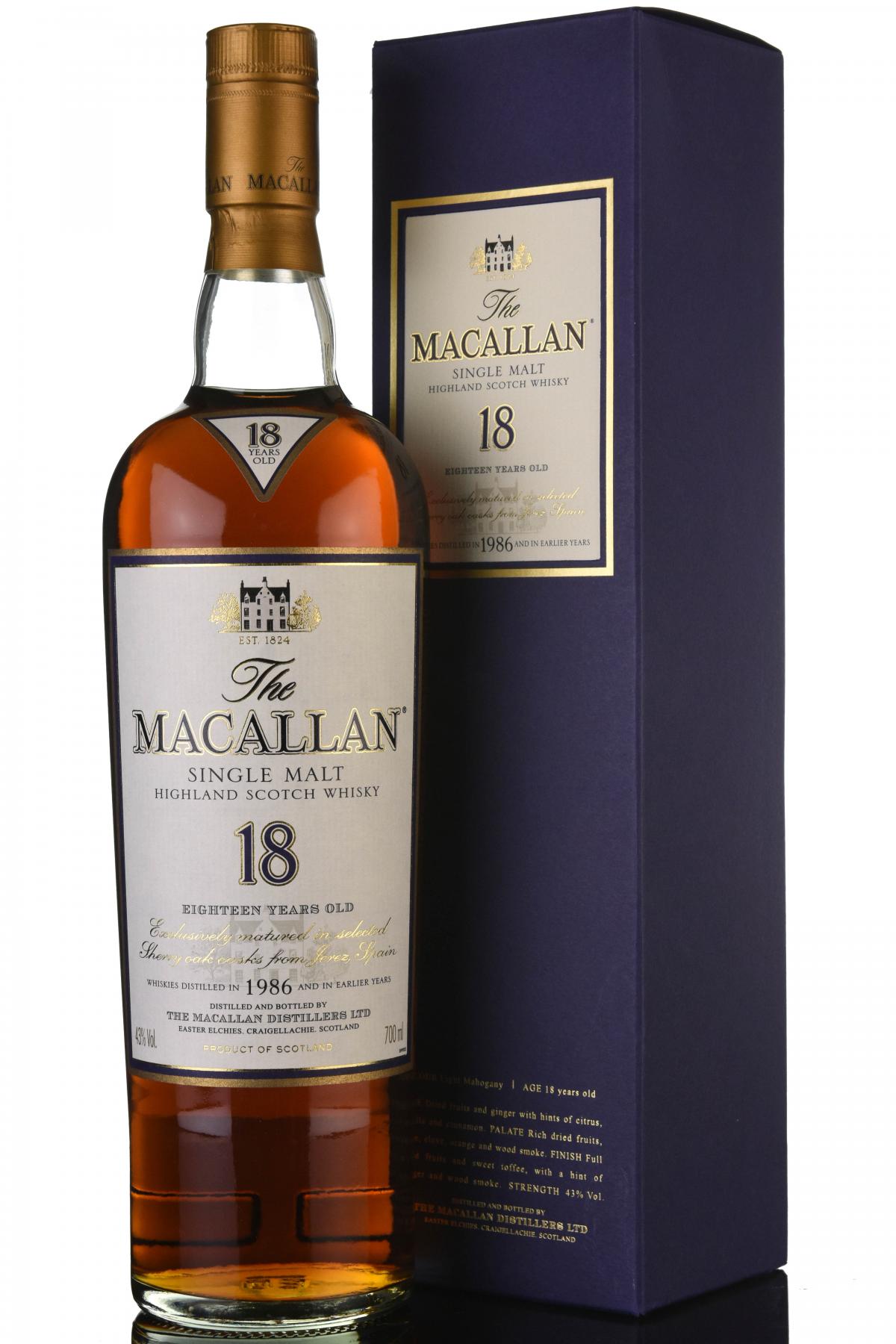 Macallan 1986 - 18 Year Old - Sherry Cask