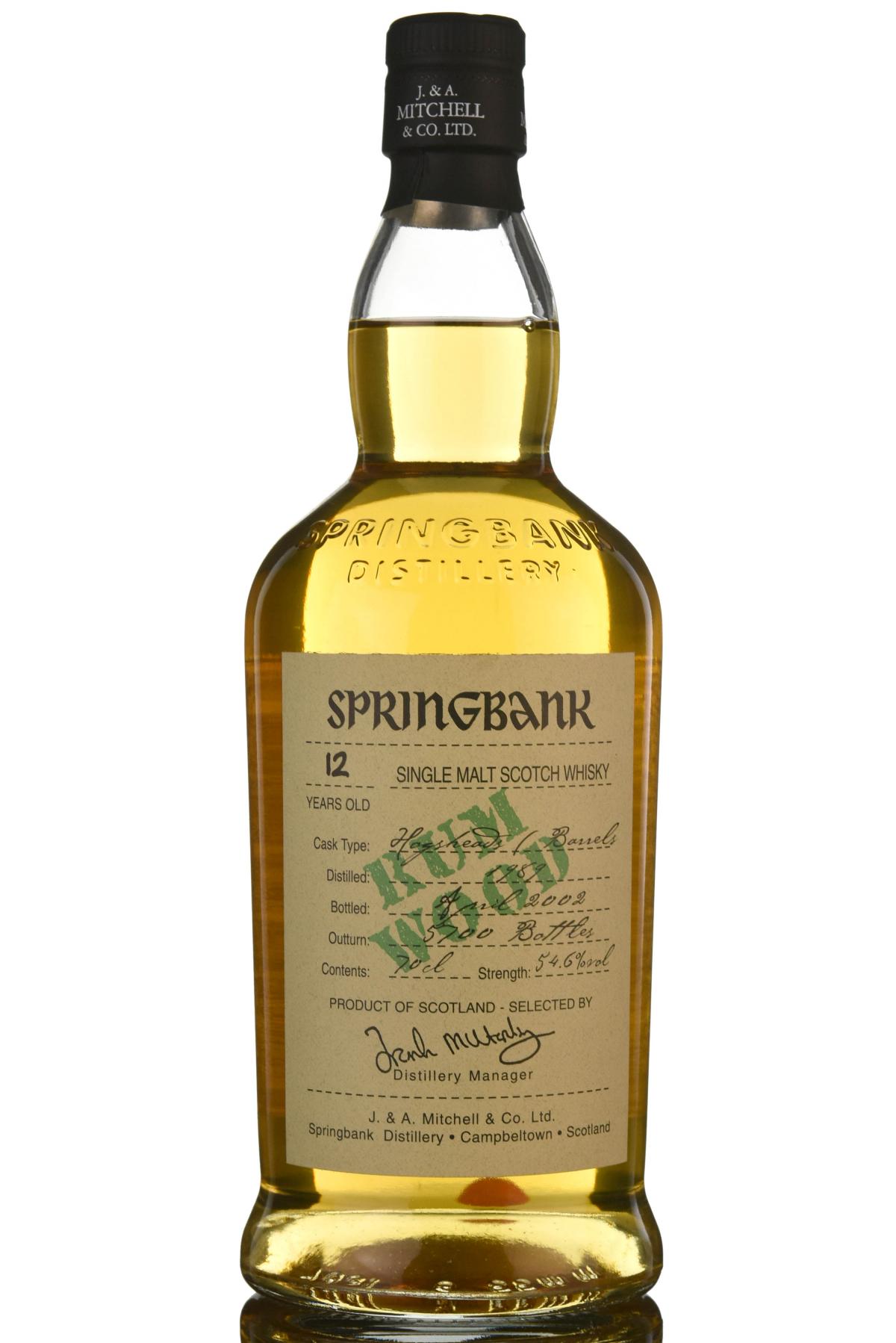 Springbank 1989-2002 - Rum Wood