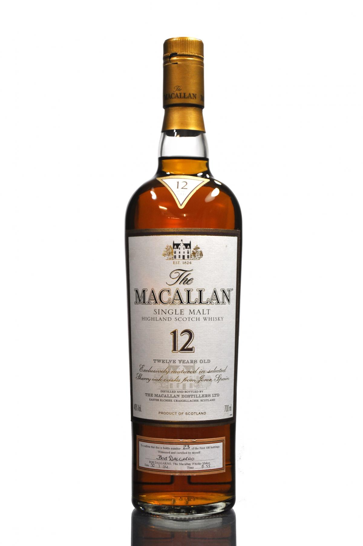 Macallan 12 Year Old - 1st 100 Bottles