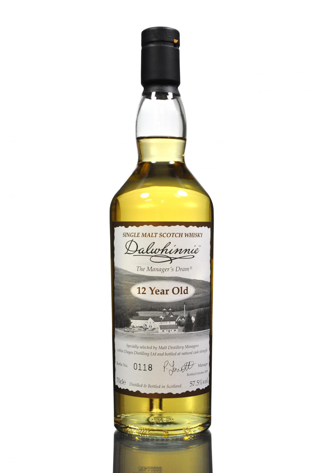 Dalwhinnie 12 Year Old - Managers Dram 2009