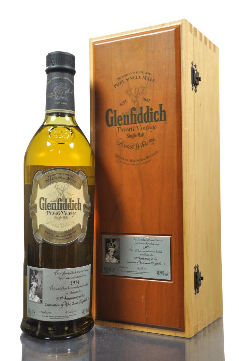 Glenfiddich 1974-2003 - Private Vintage - Single Cask 2336 - 50th Anniversary H.M. Queen E