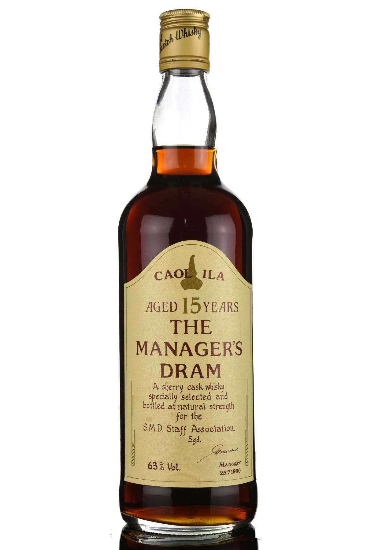 Caol Ila 15 Year Old - Managers Dram 1990