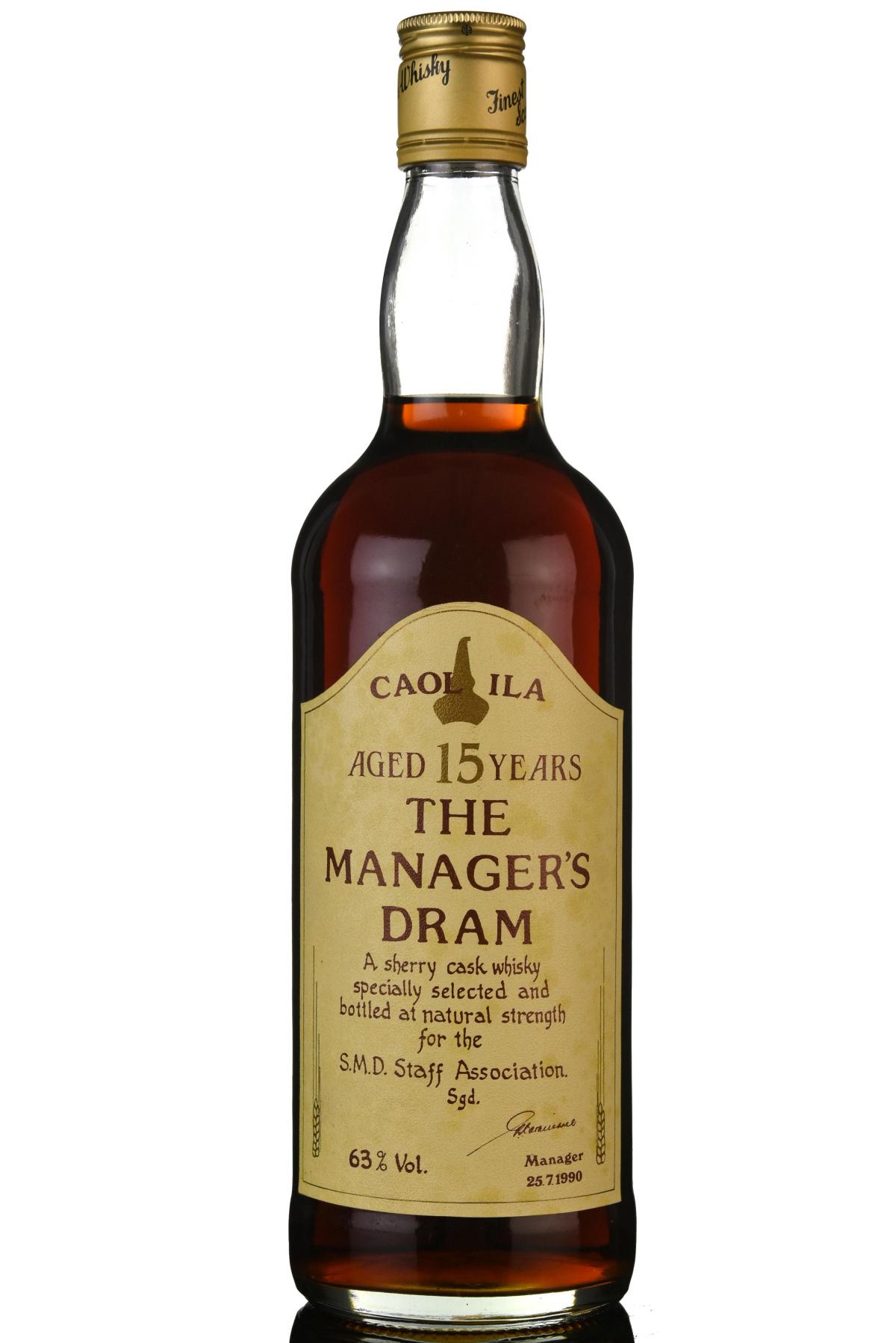 Caol Ila 15 Year Old - Managers Dram 1990