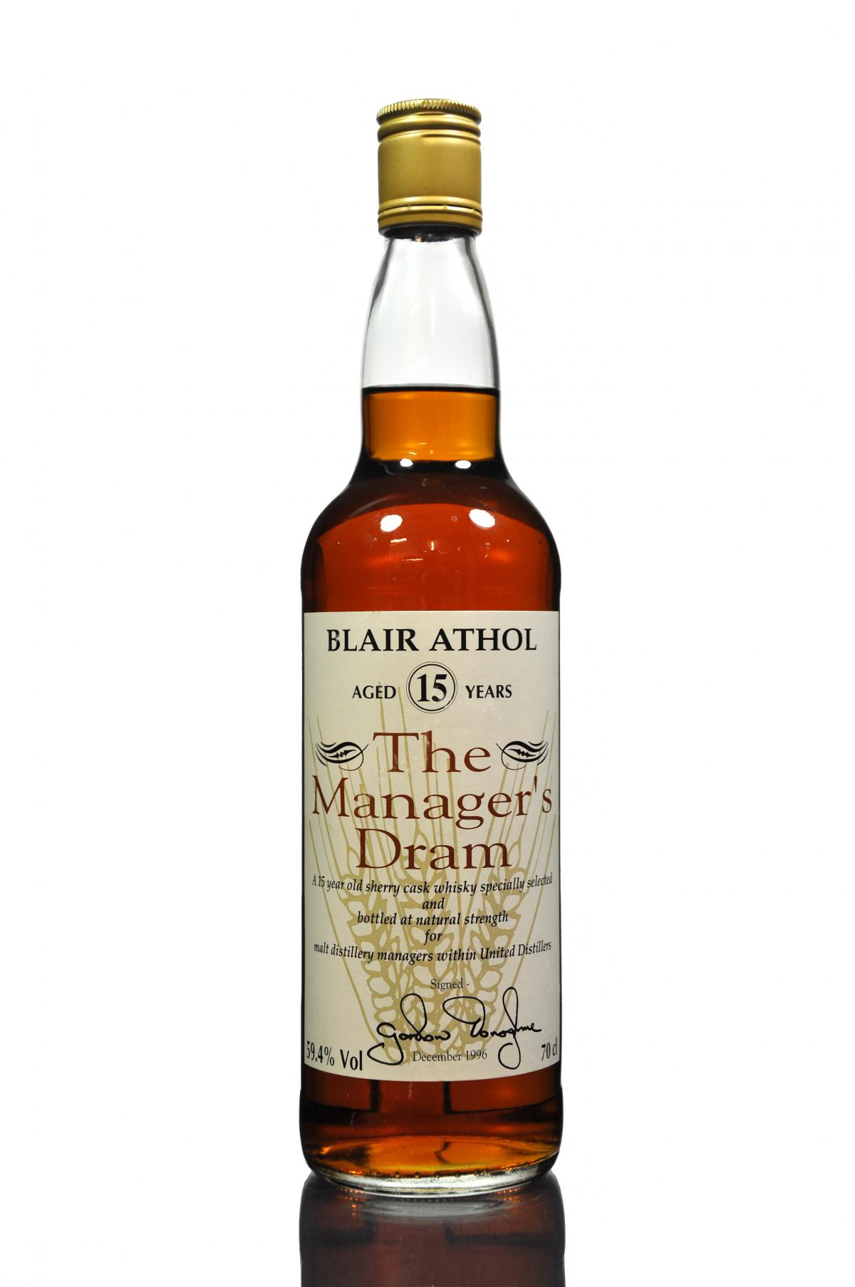 Blair Athol 15 Year Old - Managers Dram 1996