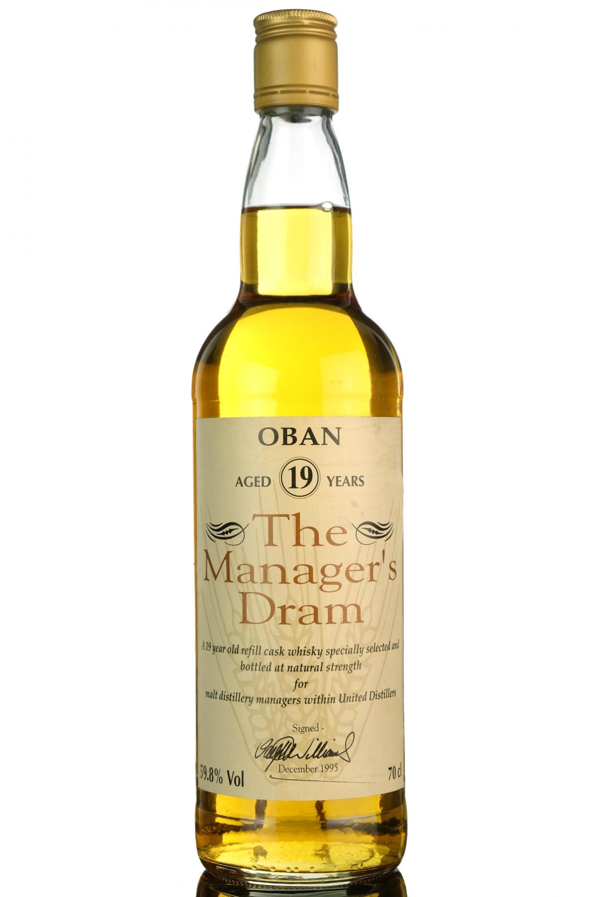 Oban 19 Year Old - Managers Dram 1995