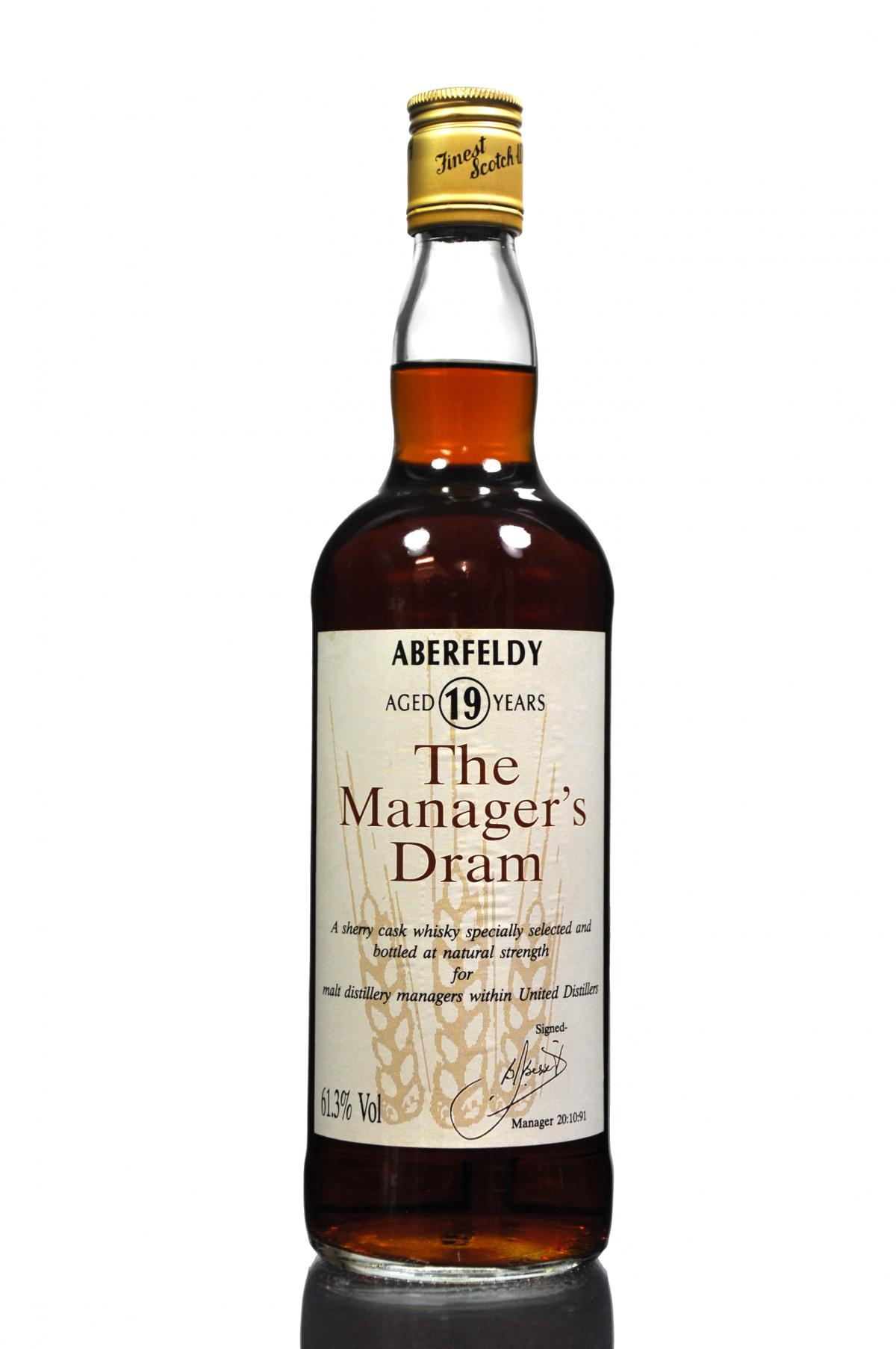 Aberfeldy 19 Year Old - Managers Dram 1991